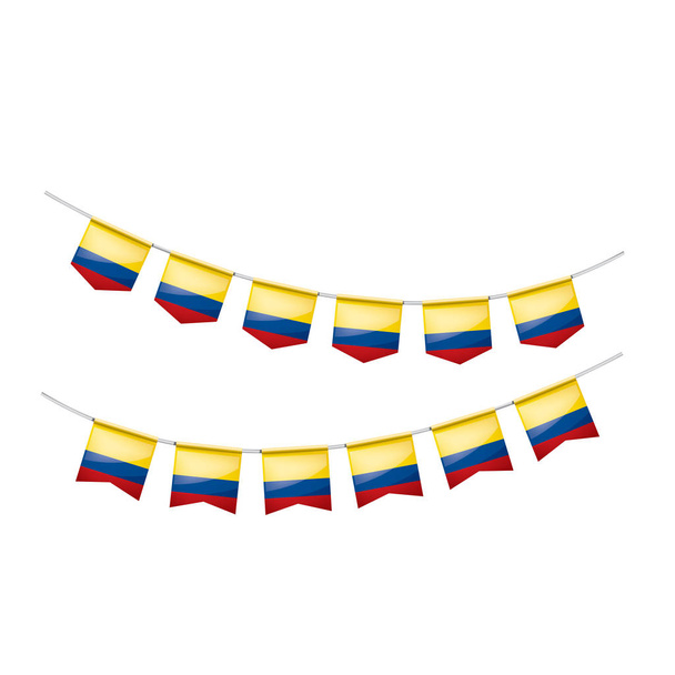 Флаг Колумбии, векторная иллюстрация на белом фоне - Вектор,изображение