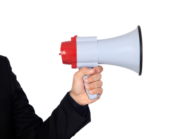 Someone with a Megaphone for proclaiming something - Photo, Image