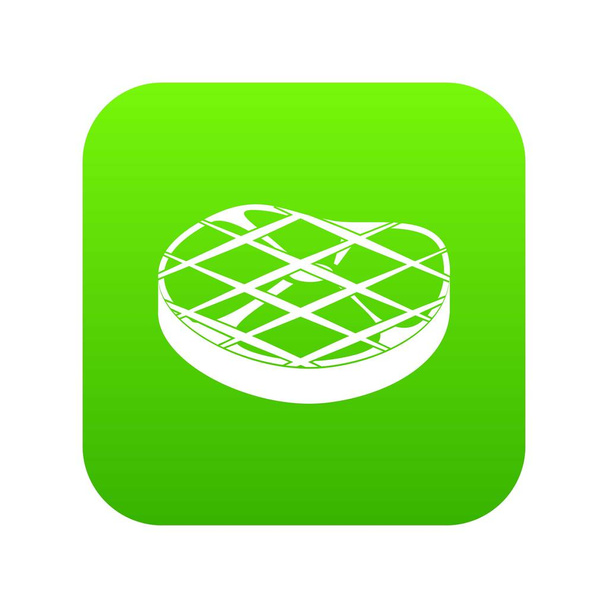 Steak icon digital green - Vetor, Imagem