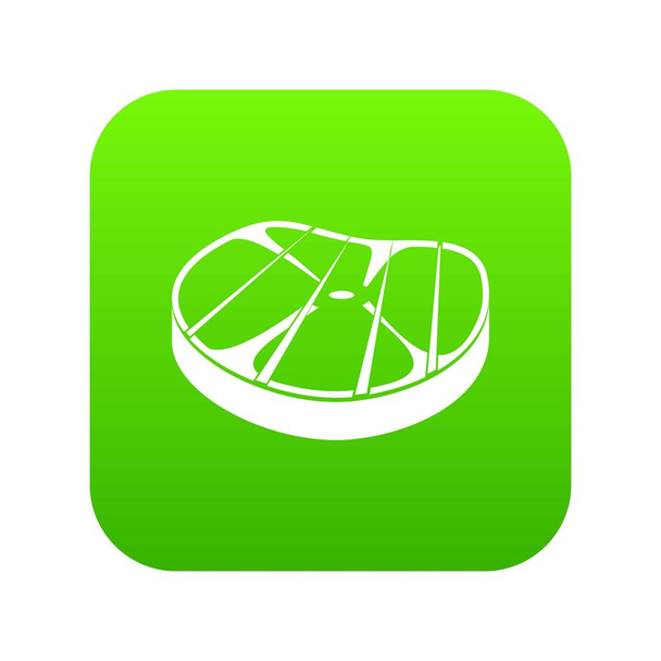 Steak icon digital green - Vektor, obrázek