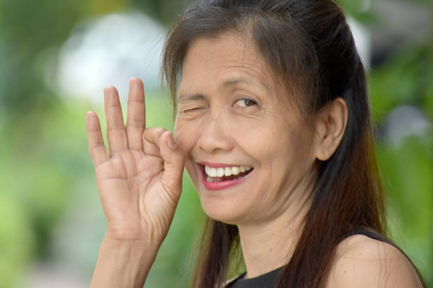 Old Diverse Female Senior Winking - Fotografie, Obrázek