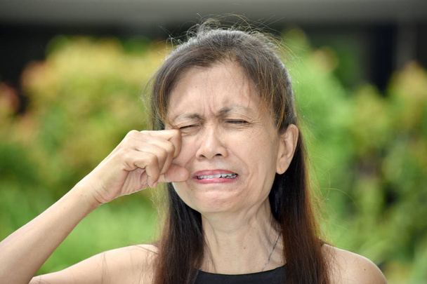 Tearful Old Asian Female Senior - Foto, Bild