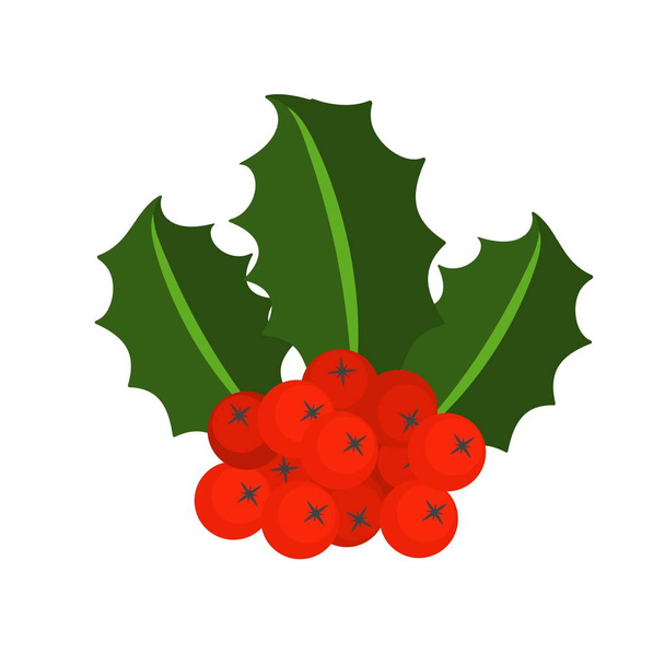 Holly berry branch for Christmas wreath and pattern - Vecteur, image
