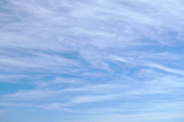 beautiful blue sky with soft cirrus clouds for background - Foto, Imagem