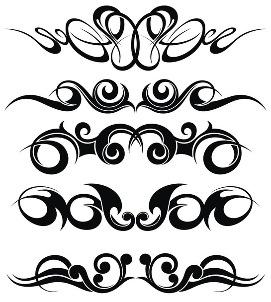 Conjunto de elementos de design de tatuagem tribal - Vetor, Imagem