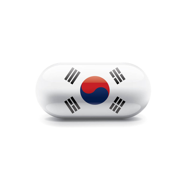 Flaga Korei Południowej, wektor ilustracja na białym tle - Wektor, obraz