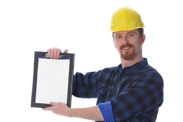 Construction worker with documents - Photo, image