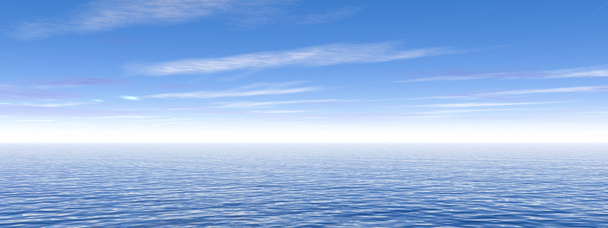 Mavi cludy gökyüzü ve okyanus su dalgaları - Fotoğraf, Görsel