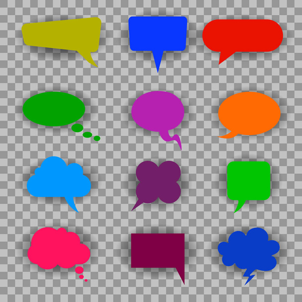 Conjunto de color de doce iconos de comunicación - vector de stock
 - Vector, imagen