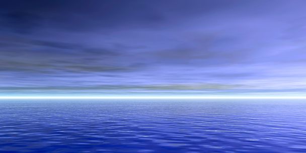 cludy modré oblohy a moře voda - Fotografie, Obrázek