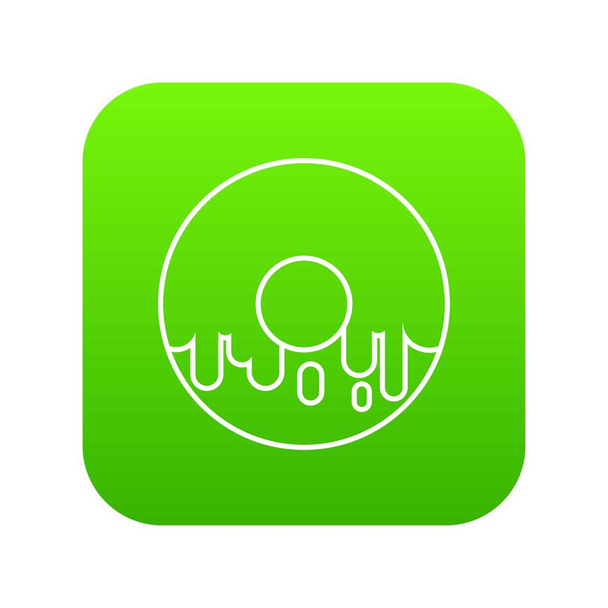 Donut icon green vector - Vector, Image