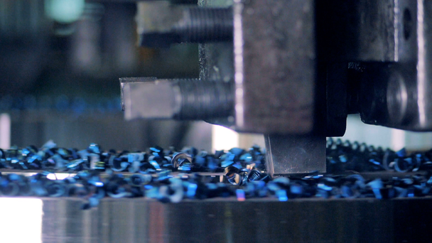 Mechanical cutter working. Metal processing in action. - Footage, Video