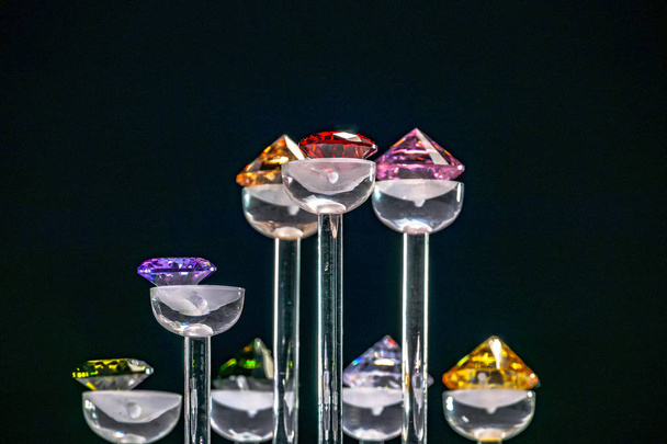 beautiful diamonds are show on the diamond showcase. - Photo, Image