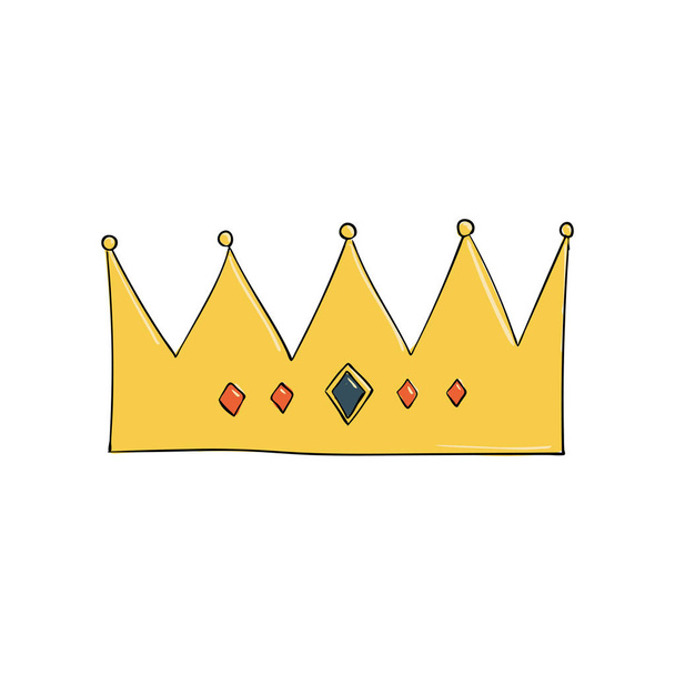 宝石やダイヤモンドが付いている王冠。権威の象徴。王のヘッドピース。成功と記章を示すアイコン. - ベクター画像