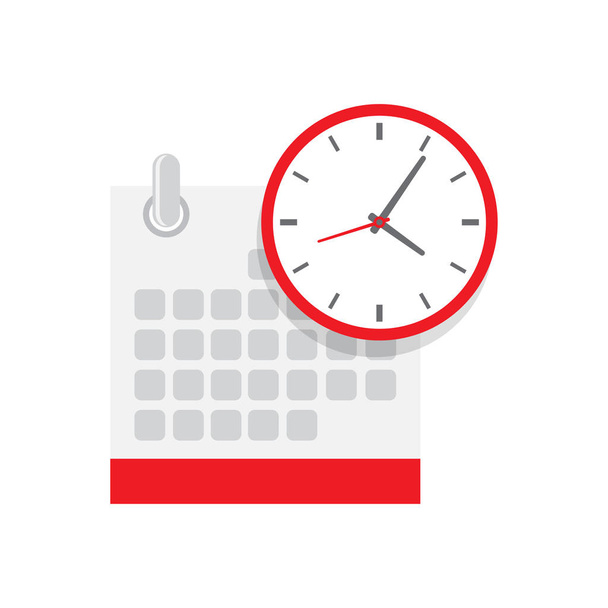 Календарь и значок часов. Расписание, управление временем, важная дата. Векторная иллюстрация
 - Вектор,изображение