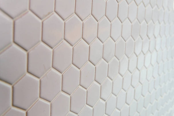 Um padrão simples de textura branca de hexágonos como fundo - Foto, Imagem