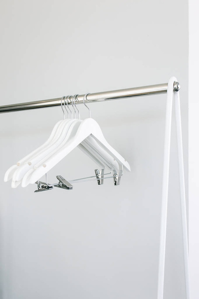 hanger clothes with modern clothesline - Photo, Image