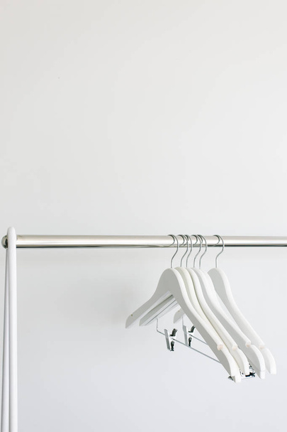 hanger clothes with modern clothesline - Photo, Image