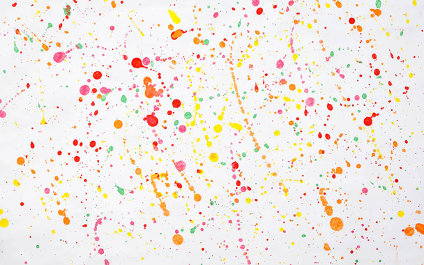Watercolor splatters. Abstract splatter multicolor on white background. - Foto, Bild