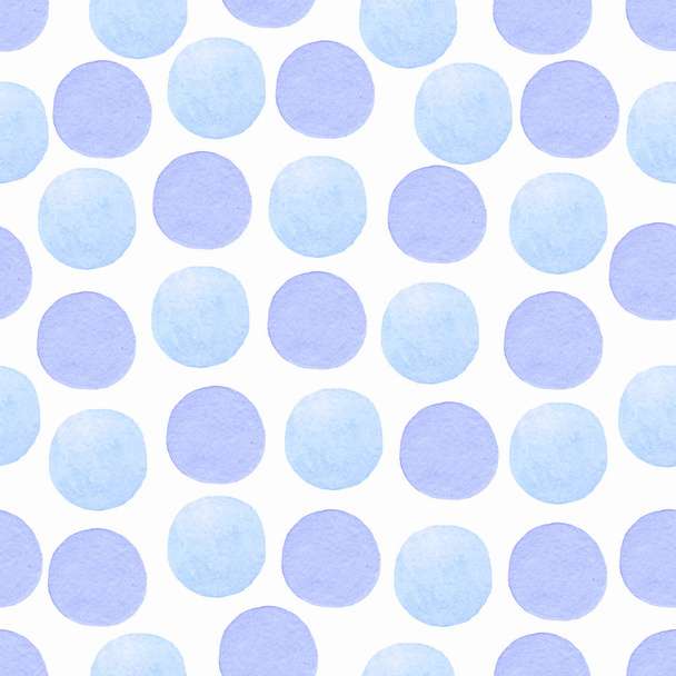 Watercolor seamless pattern blue and purple polka dots.Seamless background for your design. - Photo, Image