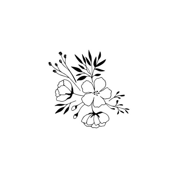 Hand drawn floral bouquet - Vektor, Bild