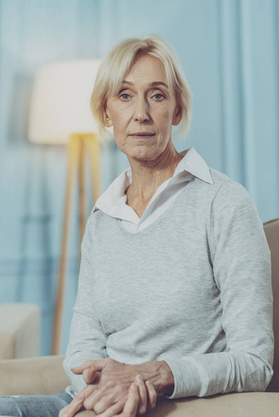 Portrait of pleased elderly lady - Valokuva, kuva