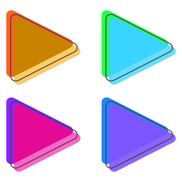 Set of colorful play button buttons. Vector illustration on white background - Vector, Image