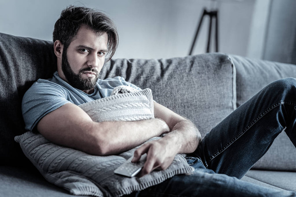 Attractive male person being disappointed - 写真・画像