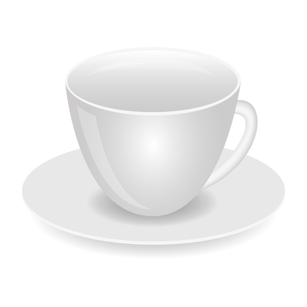 Белая чашка
 - Вектор,изображение