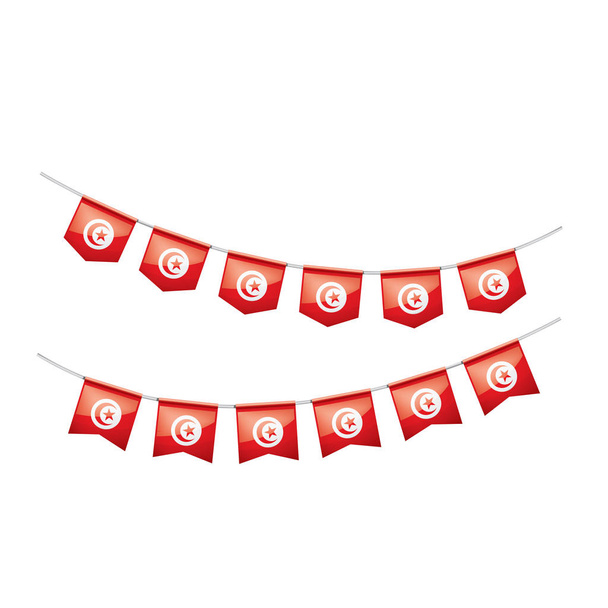 Σημαία της Τυνησίας, εικονογράφηση διάνυσμα σε λευκό φόντο - Διάνυσμα, εικόνα
