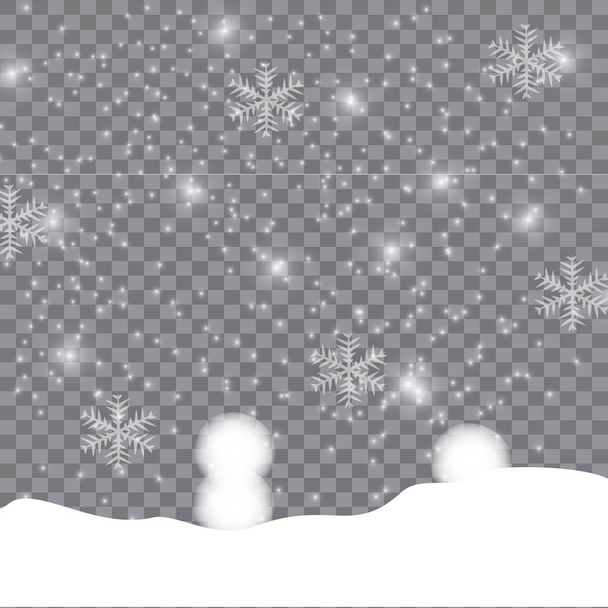 Снігопад Різдво. Сніг напередодні Нового року. Святкова листівка. Прекрасна різдвяна, новорічна листівка. Векторні ілюстрації з прозорістю і сіткою
. - Вектор, зображення