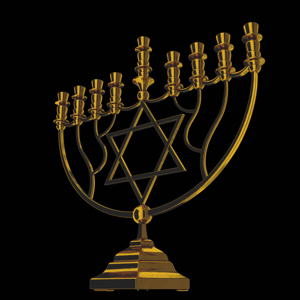 Hanukkah menorah 3D render - Photo, Image
