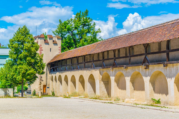 Medieval city wall in the center of Basel, Switzerlan - 写真・画像