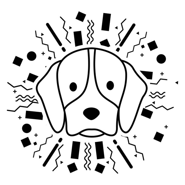 σκύλος πρόσωπο κόμμα γιορτή κομφετί διανυσματικά εικονογράφηση - Διάνυσμα, εικόνα