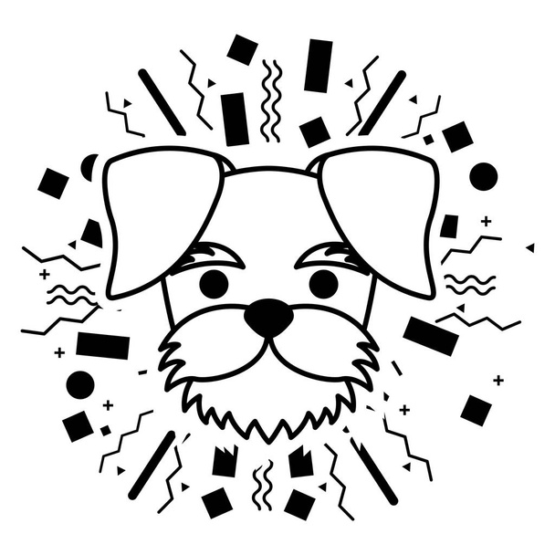 koira kasvot puolue juhla konfetti vektori kuvitus
 - Vektori, kuva