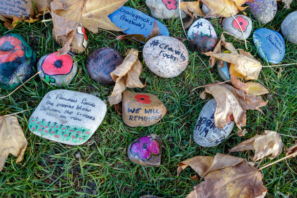 Special decorated stones to Commemorate the ending of the First World War - Photo, Image