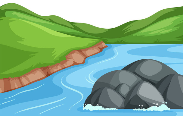 Nature rivière paysage fond illustration
 - Vecteur, image