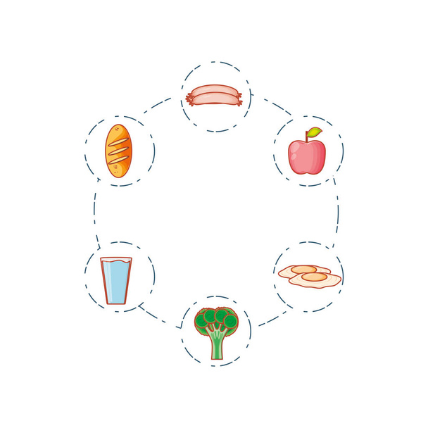 свіжі яблучні фрукти з набором іконок
 - Вектор, зображення