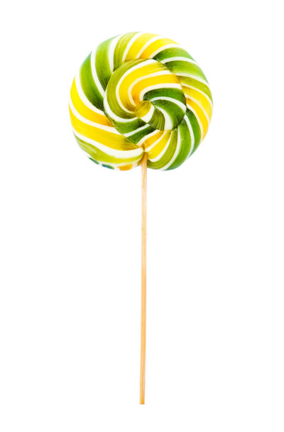 Tasty colorful fruit flavored candy on white background - Photo, Image