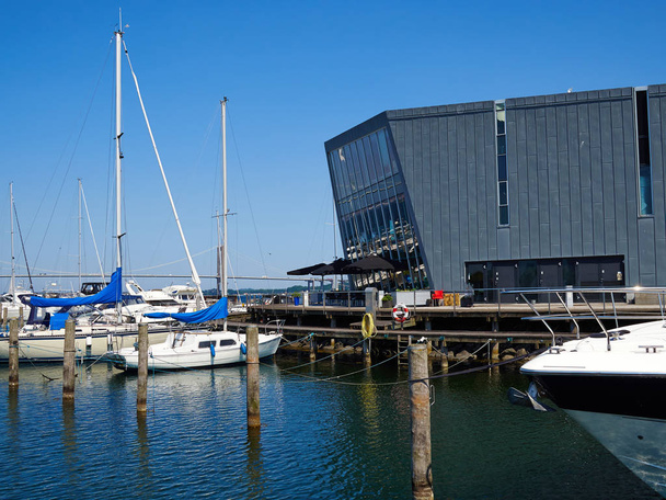 Marina and a culture center Town of Middelfart Denmark Scandinavia travel destination - Fotó, kép