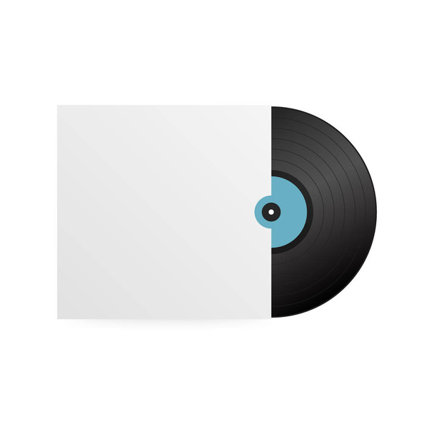 Realistic Vinyl Record with Cover Mockup. Fiesta de discoteca. Diseño retro. Ilustración vectorial
. - Vector, imagen