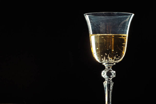 Champagne glasses for festive occasion against a dark background - Photo, Image