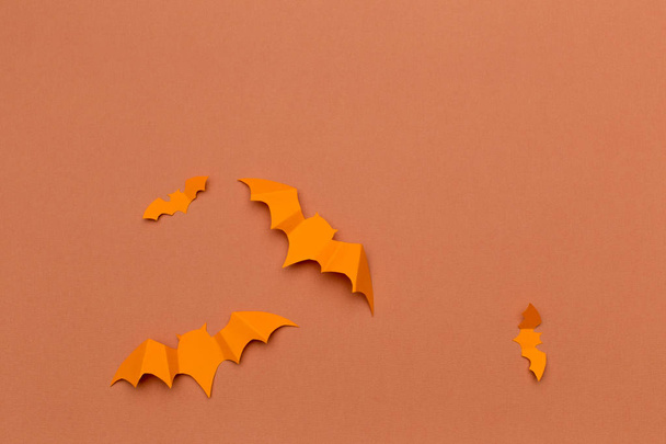 halloween and decoration concept - paper bats flying - Photo, Image
