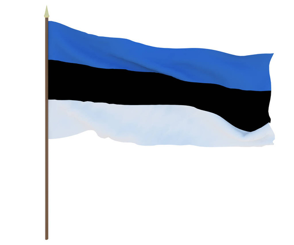 Flaga narodowa Estonii. Tło dla projektantów i redaktorów. Święto Narodowe - Zdjęcie, obraz