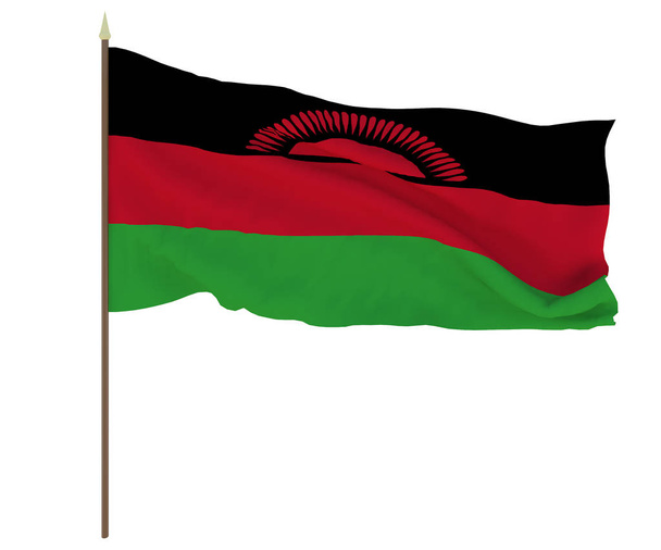 Bandera Nacional de Malawi. Antecedentes para editores y diseñadores. Fiesta nacional
 - Foto, Imagen