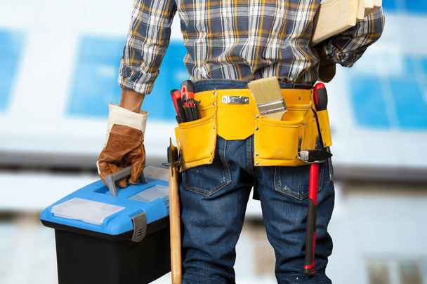 Construction Worker On Building Site - Foto, Imagem