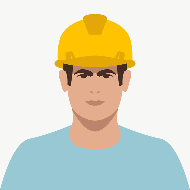 Werknemer in een beschermende helm, vectorillustratie - Vector, afbeelding