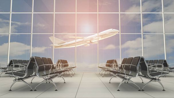 sala de aeropuerto (renderizado 3D
) - Foto, Imagen