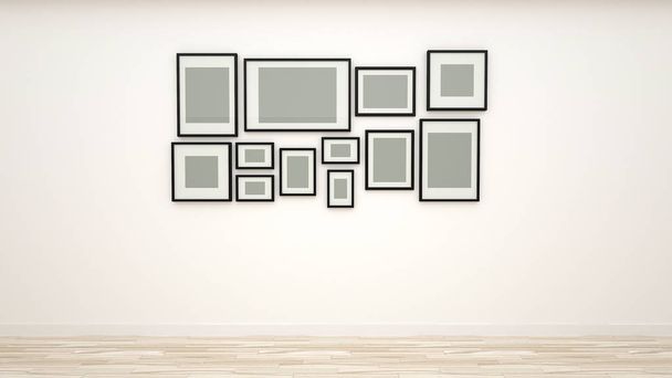 壁の写真フレーム - 写真・画像