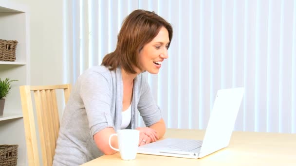 Relaxed Young Girl Using Internet Webchat - Footage, Video